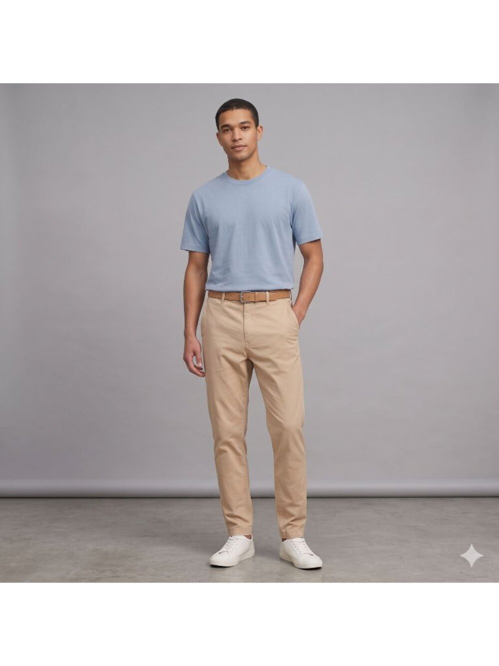 NWOT Uniqlo Mens Casual Pants Medium Tan Tapered Leg Chino Ankle Drawstring